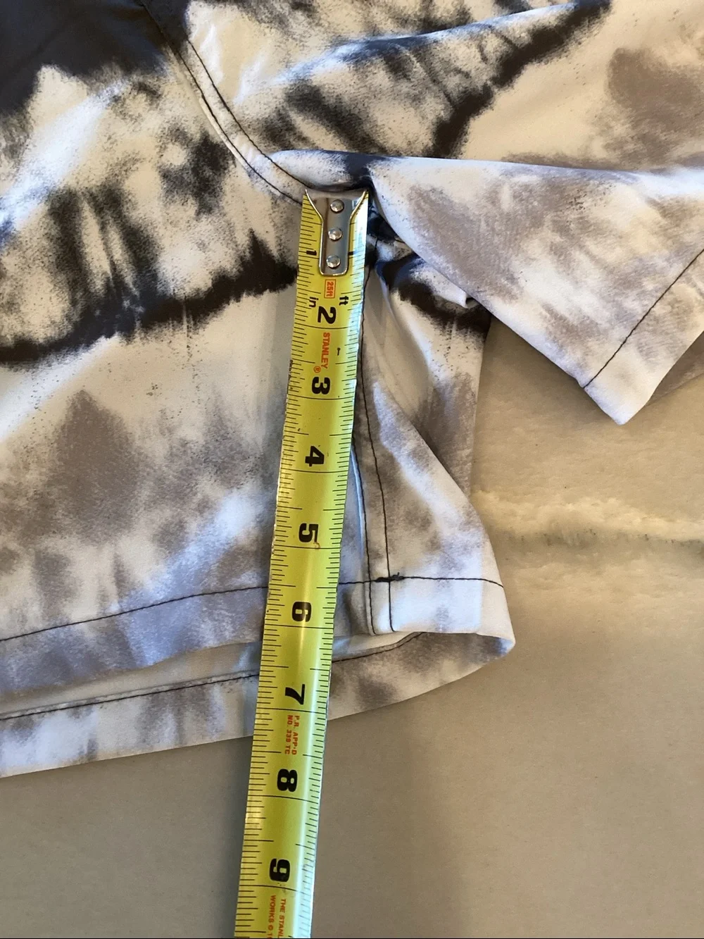 Huk Black & White Tie-Dye Swim Trunks